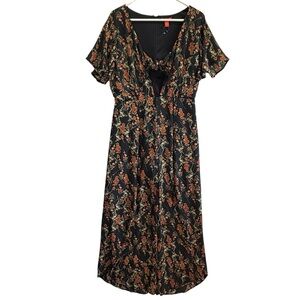 Chelsea & Violet Black Floral Jumpsuit/Romper. Size XL